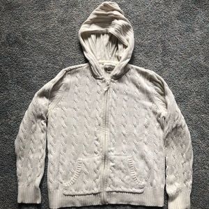 St. John’s Bay PL Cream Cable Knit Hoodie Sweater